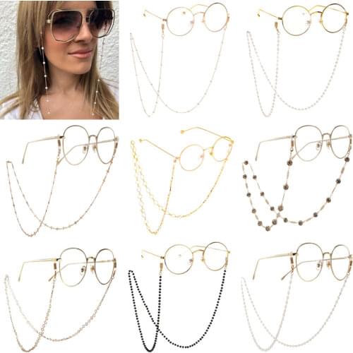 9 Styles Eyeglasses Chain Beaded Metal Sunglasses Reading Glasses Cord Holder Neck Strap Eyewear Lanyard