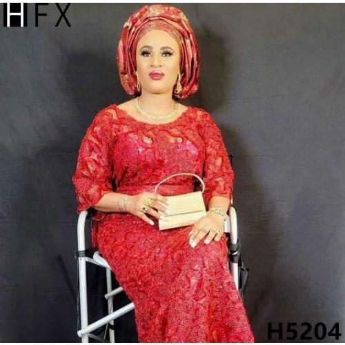 HFX 2021 New African Lace Fabric Purple Embroidered Tulle Lace Nigerian Lace Fabric Mesh Lace Bride Dress Material For Sewing