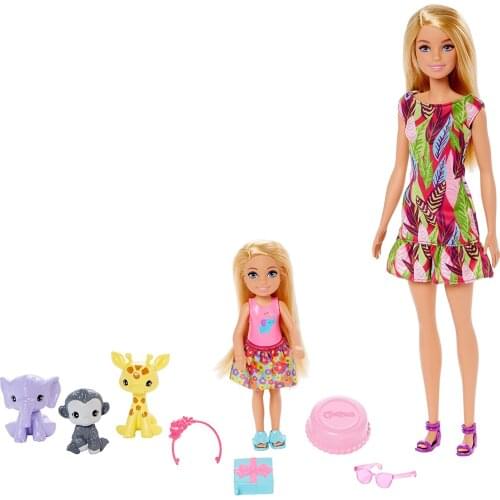 Barbie and Chelsea Lost Birthday Birthday Playset with Animal Figures and Accessories, For Girls 3-7 Years GTM82