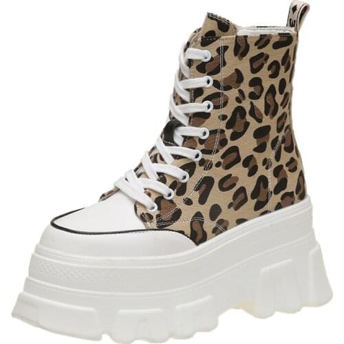 High Top Sneakers Women Shoes 2021 Fashion Leopard Sport Ladies Vulcanized Shoes Designer Platform Sneakers Women Basket Femme