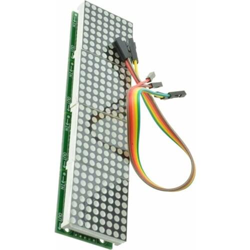1pcs MAX7219 Dot Matrix Module Microcontroller 4 In One Display with 5P Line 4 in 1 Red/Yellow Green/Emerald-Green/Blue 4 Colors