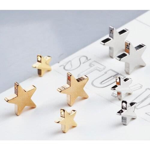 50pcs 8mm 11mm Copper Star charm pendant accessories for handmade bracelet DIY jewelry making