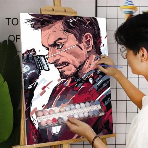 Marvel Superhero Movie Poster DIY Painting By Numbers Modern Home Decoration Gifts Adults Zero Basis Coloring By Numbers