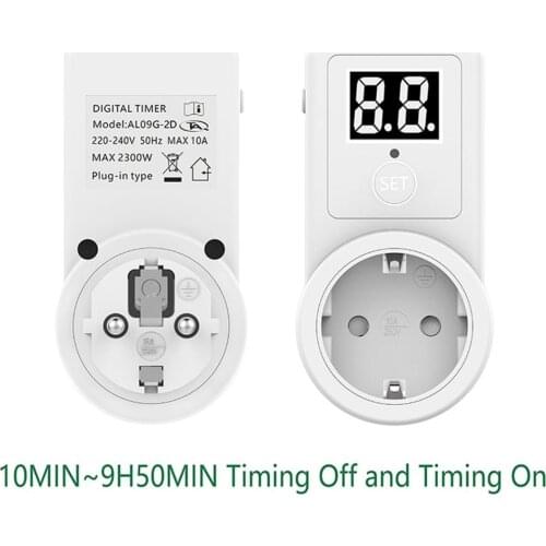 New Countdown Switch Two Digit Display Countdown Timer Time Control Telephone Battery Electric Vehicle Charging 10A EU Plug