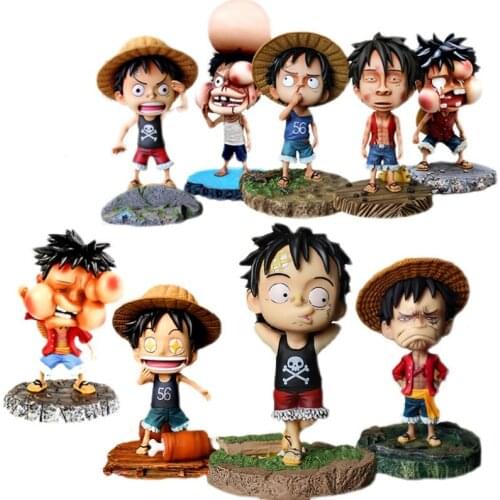 One Piece Anime Figures Model GK Childhood Luffy Swollen Face, Swollen Nose, Missing People, Model Decorations Toys For Children