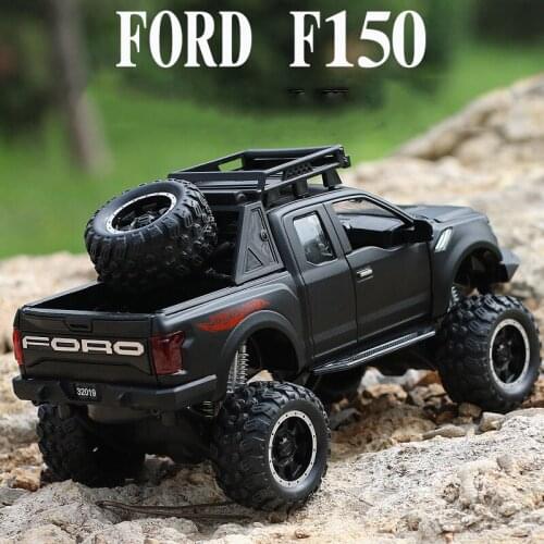 Diecast 1:32 Raptor F150 Pickup Modified Off-road Childrens Toy Car Model Alloy Simulation Wheels Back To The Future