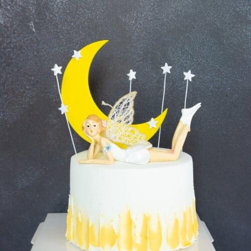 Simple personality girl cake top hat moon stars decoration happy birthday Valentines Day decoration baking cute gift