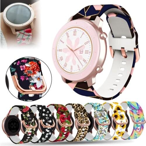 20MM Printing Silicone Straps For Xiaomi Huami Amazfit GTS 2 Mini/GTS 2E Smart Watch Quick Release Band Amazfit Bip S U GTR 42