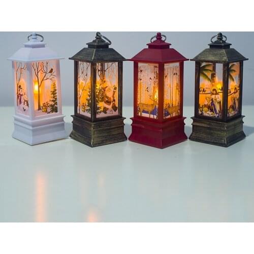 Christmas Decorations for Home Lantern Led Candle Tea Light Candles Santa Deer Snowman Lamp Decoration New Year Ornament