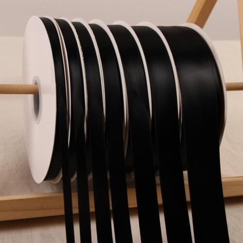 A Roll Black 100 Yards Ribbon Polyester Satin Fabric Ribbon Wedding Christmas New Year Decoration Wrap Ribbons DIY Accessories