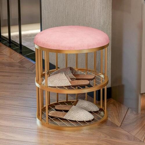 Door-to-door Shoe-changing Stool Household Soft Bag Cushion Creative Light Luxury Bed End Stool Door Shoe Stool