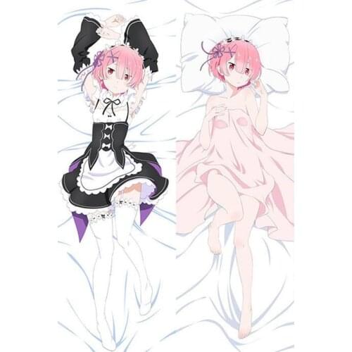 Japanese Anime Re Zero kara Hajimeru Isekai Seikatsu Ram Waifu Dakimakura Hugging Body Pillow Cover Case Decorative Pillowcases