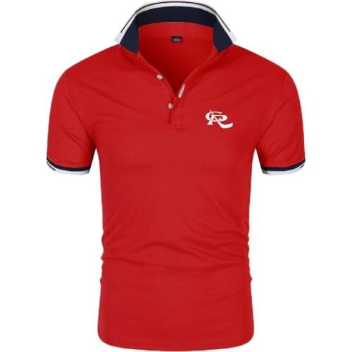 M-4XL New Design 2021 Summer Mens Short Sleeve Polos Shirts Printing Logo Casual Cotton Polos Homme Male Clothes Lapel Tops