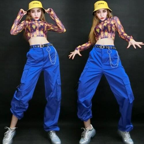 New Women Jazz Hip Hop Dance Costumes For Adults Pole Dance Wear Sports Hiphop Performance Clothes Rave Festival Outfit SL3204