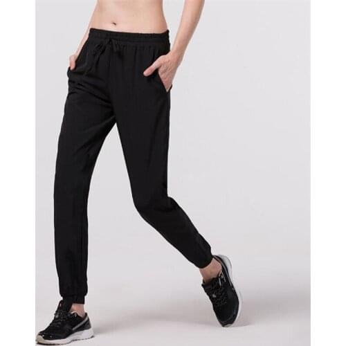 CKAHSBI Women Running Pants Gym Fitness Run Leggings Pant Polyester Quick-Drying Sports Stretch Waist Elastic Pocket Trousers