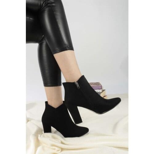 Barnes Black Suede Boots Women Boots 2020 New Fashion High Quality Platform Pump Winter Spring Shoe Ankle Square Heel