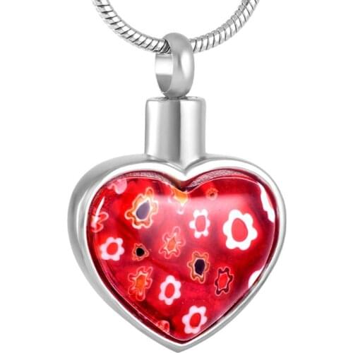 Sweet Style Stainless Steel Beautiful in Colors Heart Cremation Urn Pendant Necklaces Women