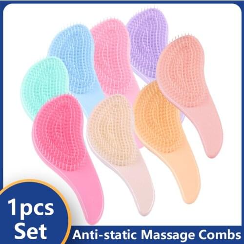 1pc Candy Color Hair Brush Magic Anti-static Hair Brush Handle Tangle Detangling Comb Shower Massage Comb Salon Hairdressing