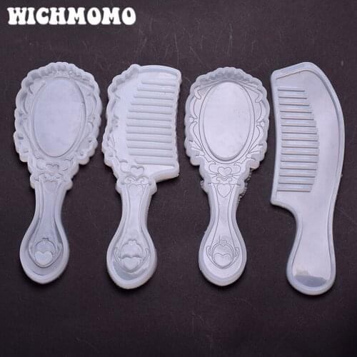 2019 New Fashion 1PCS Combs Mirrors Craft DIY Transparent UV Resin Liquid Silicone Combination Molds for Making Jewelry