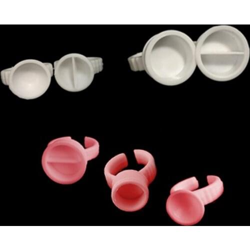 100pcs Pink White No Divider/ Divider Tattoo Ring Ink Cups Small Medium Large Container Holder for Grafting Eyelash Pigment Cap