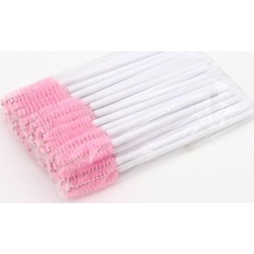 100pcs Pink Disposable Eyelash Brushes Eyelashes Extension Tools Eyebrow Mascara Wands Applicator Spoolers Eye Lashes Cosmetic