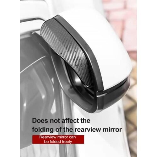 2pc Car Side Rear View Mirror Rain Eyebrow Visor Carbon Fiber Sun Shade Snow Guard Weather Shield Cover Car Accessories Interior