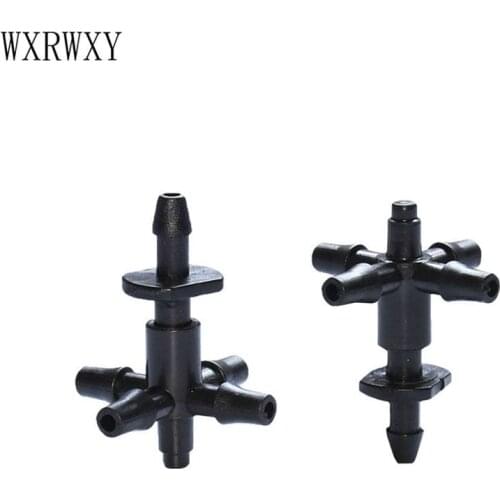 Wxrwxy Drip irrigation 4 way cross Connector dripper 5 way cross Water diverter drip arrow adapter 3/8 barbed connector 50 pcs