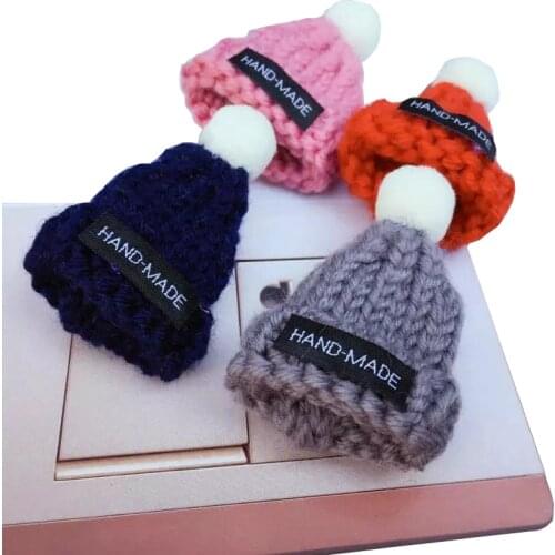 5Pcs 75*48mm Small Knitting Hat Dolls Hat Phone Case Decoration Kids Decorative beauty DIY Headwear Apparel Toy Accessories