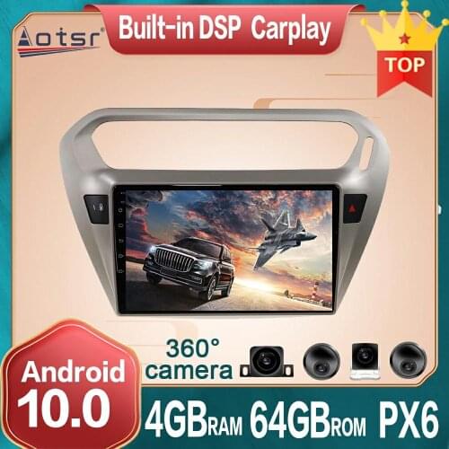 For Peugeot 301 2008+ Android Car Multimedia Radio DVD Player 360 Panoramic Camera PX6 4G+64GB Car GPS Navigation DSP Carplay BT