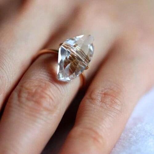 BOEYCJR Natural Stone Bead Finger Ring Fashion Jewelry Irregular Stone Rings for Women Christmas Gift anillo anneau