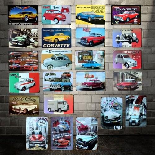 [ DecorMan ] USA Muscle CAR CLassic CUBA Metal Posters Custom wholesale tin signs Mural Paintings Bar PUB Decor LT-1804