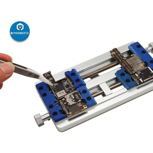 High Temperature Double Axis PCB Board Holder Aluminum Alloy Fixture Rotatable Screws Phone Motherboard IC Positioning Platform