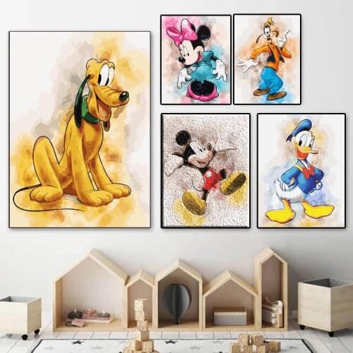 Disney Cartoon Canvas Paintings Mickey Mouse Donald Duck Posters and Prints Wall Art Pictures for Living Room Home Decoration