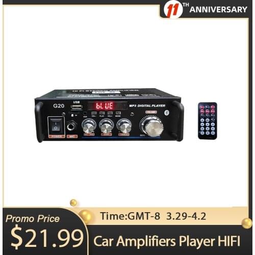 Home Amplifiers HiFi Subwoofer Home Theater Sound System Audio Car Amplifiers Player Remote Control BT Audio Power Amplifier