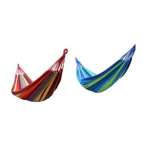 Single people Outdoor Hammock Home Travel Portable Camping Swing Canvas Stripe Hang Bed Hammock 190*80cm 120KGS