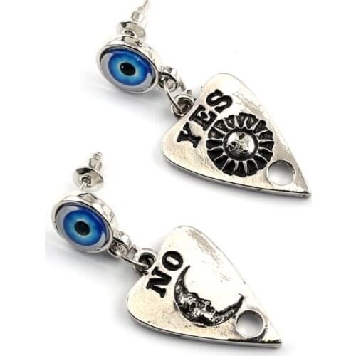 Gothic God of Eyes Ouijas Planchette Drop Earrings Witchcraft Board Sun Moon Yes No Heart Drop Earrings Fashion Jewelry E56A