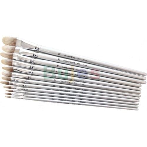 HWAHONG Artist Oil Acrylic Painting Paint Brushes Filbert Flat Brush 866 Series,Cat hair,No. 1,2,4,6,8,10,12,14,16,20,30