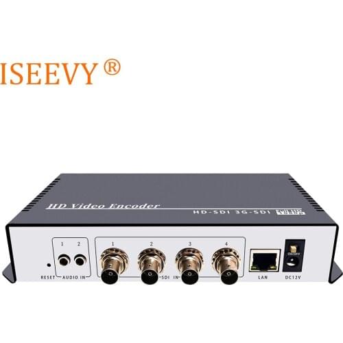 ISEEVY 4 Channel H.265 H.264 SDI Video Encoder for IPTV Live stream support RTMP RTMPS RTSP UDP HTTP and Facebook Youtube Wowza