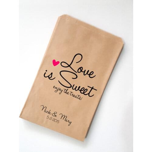 Custom Sweet Thank You Wedding popcorn candy Buffet treat bags BIRTHDAY Bridal baby Shower Bakery Cookie Favors pouches