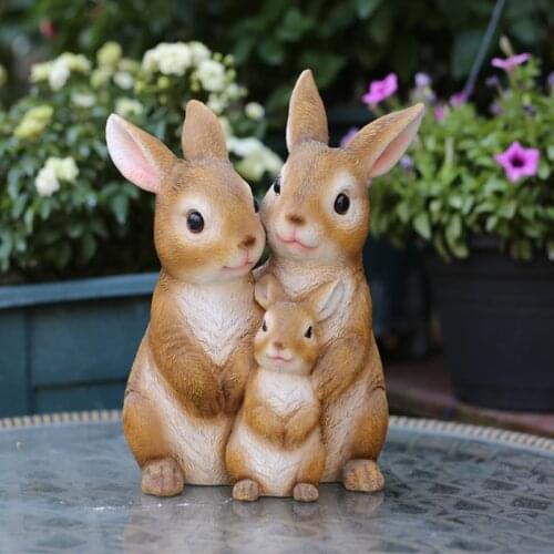 Pastoral Simulation Animal Resin Bunny Sculpture Ornaments Courtyard Garden Lawn Figurines Crafts Outdoor Park Rabbit Decoration