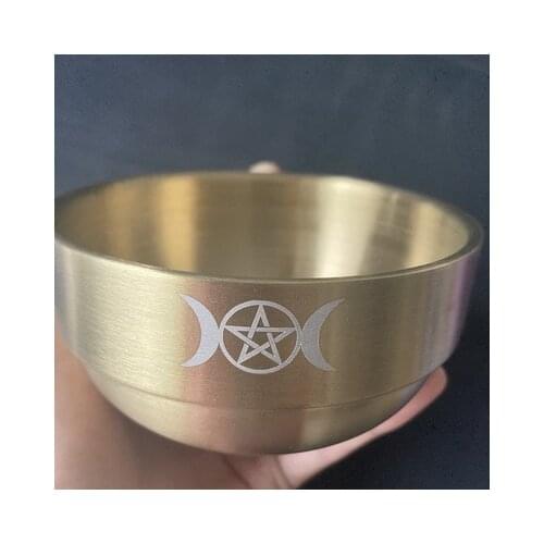 Pentagram Triphase Moon Magic Ceremony Bowl Altar Bowl Witch Storage Bowl Magic Altar Display Plate Decoration
