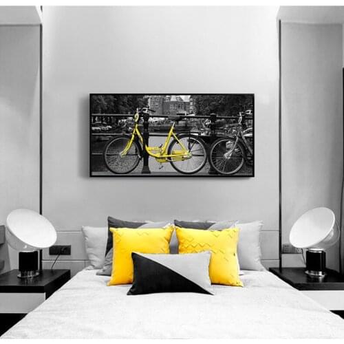 Portugal Lisbon Historic Architectural Posters and Prints Black White Wall Pictures Decor Old Street Yellow Tram Canvas Painting