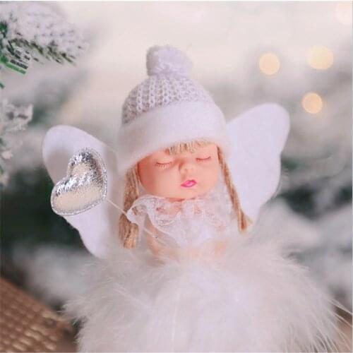 Christmas Angel Girl Boy Ski Dolls Xmas Tree Ornament Natal Noel Deco Christmas Decoration for Home New Year 2021 Kids Toys Gift