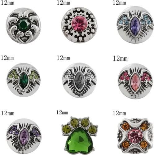 Dog Halloween Love 12mm Rhinestone Charms Metal snap button DIY jewelry KS2010