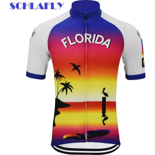 USA Florida cycling jersey short sleeve bike wear dropshipping jersey road jersey cycling clothing schlafly cycling top