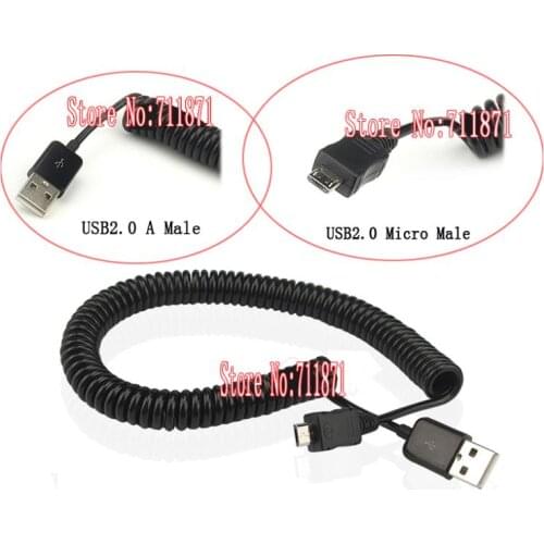 Car use Helical spring telescopic Micro USB line Wire Tablet Mobile phone charging data transfer Car USB 5P Micro Cable