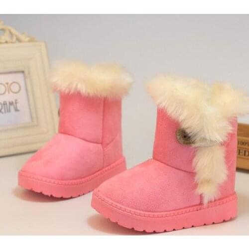 Warm Kids Snow Boots For Children New Toddler Winter Princess Child Shoes Non-slip Flat Round Toe Girls Baby Lovely Boots