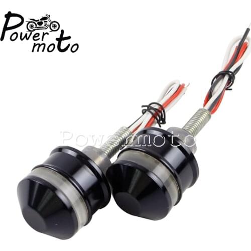 Universal Motorcycle 1" Handleber LED Turn Signals For Harley Cafe Racer Chopper Bobber Turn Indicators 25mm Bar End Blinkers