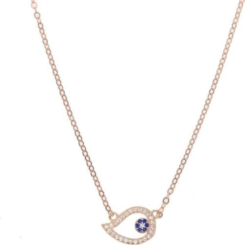 2020 925 sterling silver multi color Leaf necklace paved blue and white cz delicate for Lady withpendant jewlery wedding gift