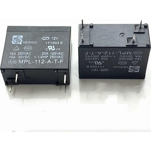 10PCS/lot 100%Original New Relay MPL-112-A-T MPL-112-A-T-12VDC MPL 112 A T 4PIN 16A EElectric water heater microwave oven